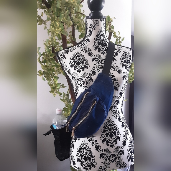 DENIM DOUBLE ZIPPER/MESH WATER HOLDER TWO WAY WEAR - Picture 2 of 8